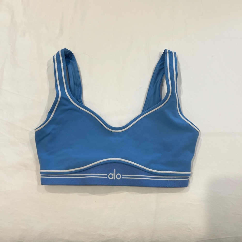 ALO Airbrush Heartthrob Sports Bra Bright Blue